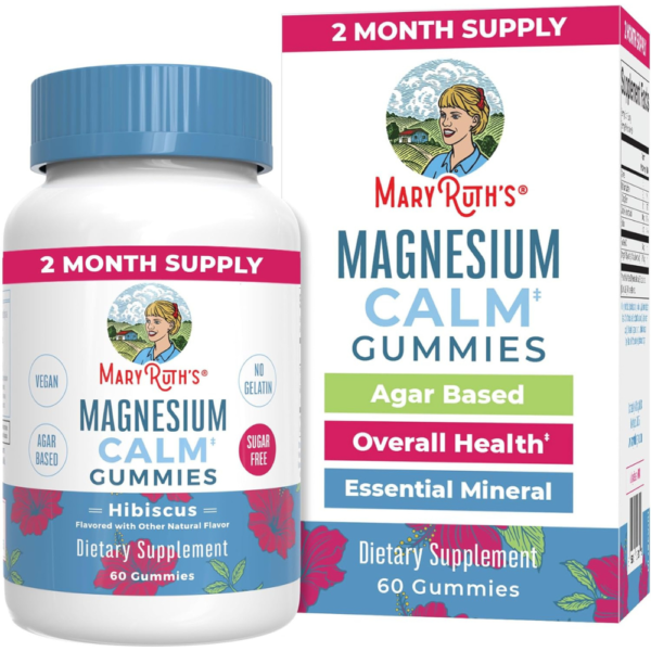 MaryRuth Organics Magnesium Citrate Gummies | 2 Month Supply | Sugar Free | Magnesium Supplement | Calm Magnesium Gummies for Adults & Kids 4+ | Bone & Gut Health | Vegan | Non-GMO | 60 Count