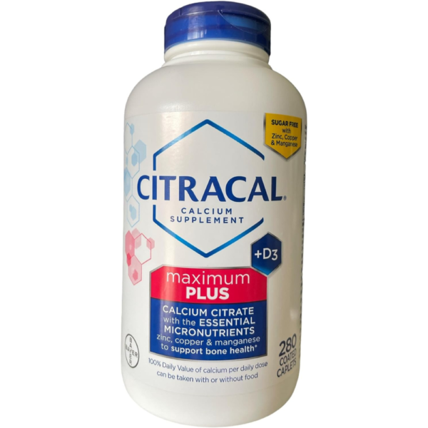 Citracal Calcium Citrate Caplets (Maximum Plus) + D3 1Pack (280 ct.) (Packaging may vary)