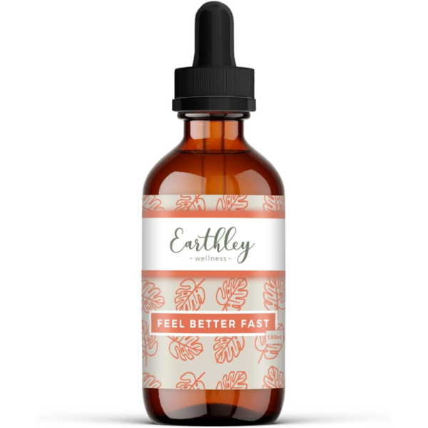 Earthley Wellness Feel Better Fast, Echinacea Root, Fennel, Astragalus root, Elder flower and Cinnamon, New Size (1.69 oz)