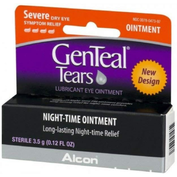 GenTeal Tears Lubricant Eye Ointment, Night-Time Ointment, 0.12 Fl Oz (Pack of 3)