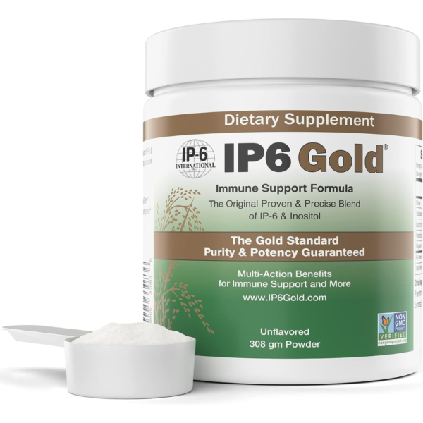 IP6 Gold, IP-6 & Myo-Inositol, Unflavored Powder 308 gm - Inositol Hexaphosphate Supplement - Vegan, Non GMO, Gluten Free
