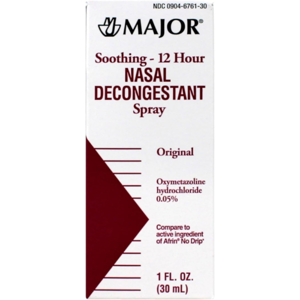 MAJOR Nasal Decongestant Pump Mist Spray 12hr Oxymetazoline HCL 0.05% 30ml (12)