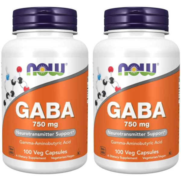 Now GABA 750mg, 100 Vcaps (2pack)