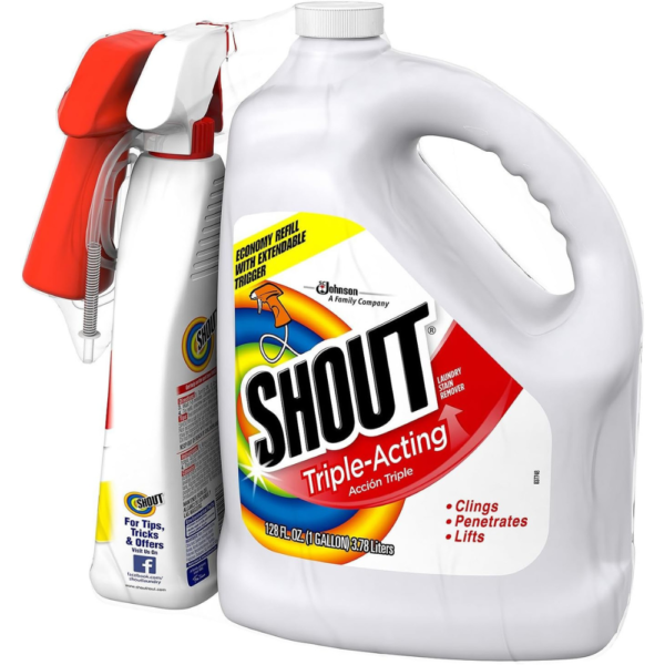 Shout Stain Remover with Extendable Trigger Hose -128 Oz + 22 Oz. (1)