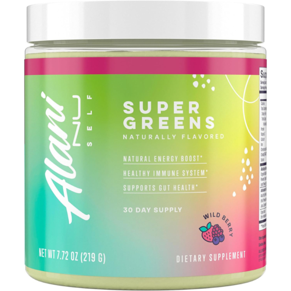 Alani Nu Super Greens Powder Wild Berry | Green Juice Supplement | Spirulina + Wheat Grass Powder | Naturally Flavored | Smoothie Juice Mix | Gluten Free | Vegan | 30 Servings