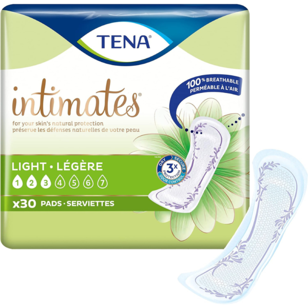 Tena Intimates Ultra Thin Light Incontinence Pad Regular 30 Ct (Pack of 6)