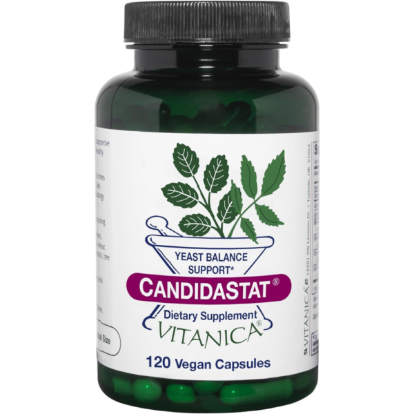 Vitanica Candidastat, Yeast Balance Supplement and Support, Vegan, 120 Capsules