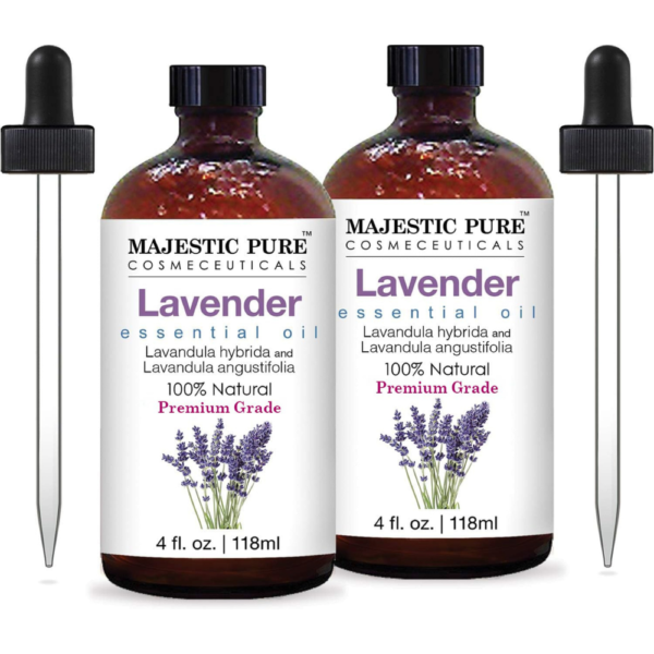 MAJESTIC PURE Lavender Essential Body Oil with Premium Grade, for Aromatherapy, Massage and Topical uses, 4 fl oz (Pack of 2)