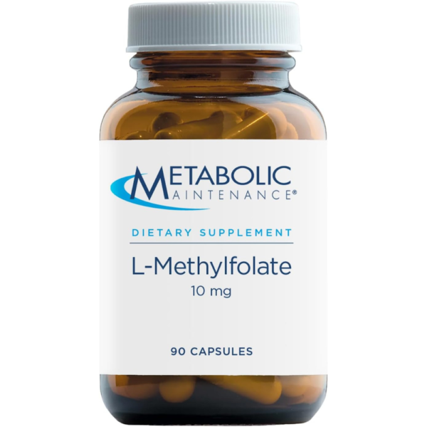 Metabolic Maintenance L-Methylfolate 10mg - Gluten-Free & Dairy-Free Folate Supplement - Supports Cognitive + Brain Health - L Methylfolate for Daily Use (90 Capsules)