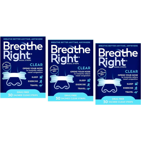 Breathe Right Nasal Strips, Small/Medium, Clear (Clear - 90 Count)