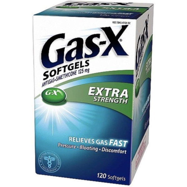 Gas-x Extra Strength , 120 Softgels, Gas, Bloating, Relief Simethicone 125mg
