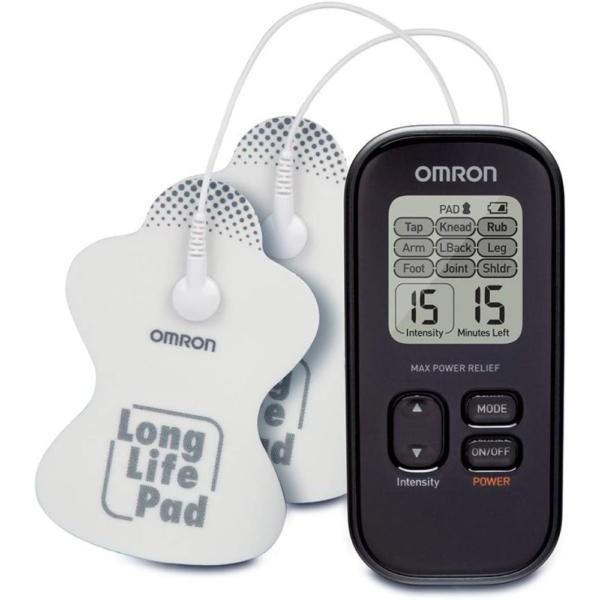 OMRON Max Power Relief TENS Unit Muscle Stimulator, Simulated Massage Therapy for Lower Back, Arm, Shoulder, Leg, Foot, and Arthritis Pain, Drug-Free Pain Relief (PM500)