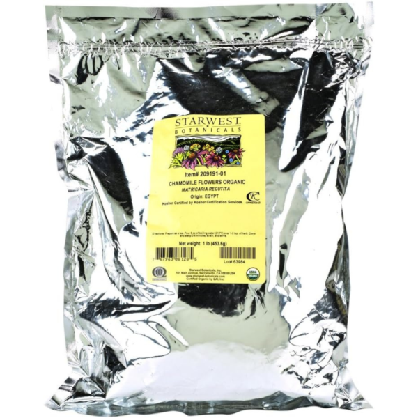 Starwest Botanicals Organic Chamomile Flower Whole (Egypt), 1 Pound