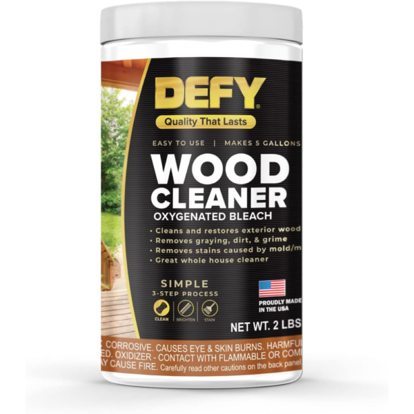 DEFY 2 LB Wood Deck Cleaner Powdered Concentrate - For Decks, Fences, Siding, & More - Covers Up to 1,000 Sq. Ft.